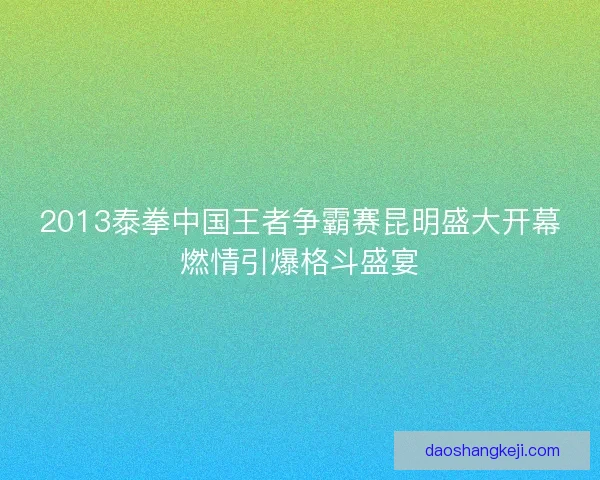 2013泰拳中国王者争霸赛昆明盛大开幕燃情引爆格斗盛宴